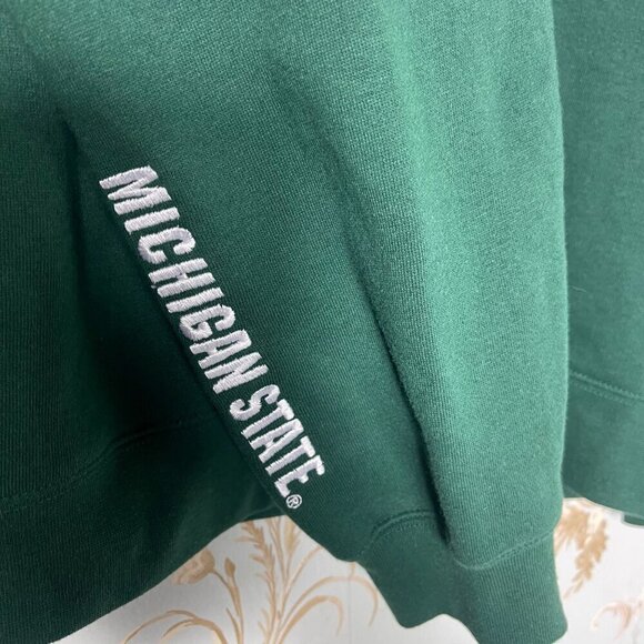 Michigan State Womens 1/4 Zip Pullover Sweatshirt Sz XL MSU Collegiate Football - Picture 5 of 7